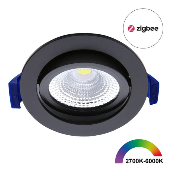 ECODIM - EcoDim ED-10080 Zigbee LED Spot 6W RGB-CW Rund Schwarz IP54