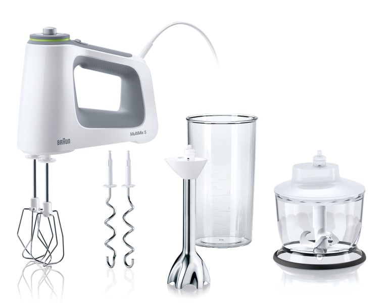 BRAUN HH - Handmixer,750W,9Stufen,Mixb.600ml,Ed-Mixstab,Zerkl.,ws-grau