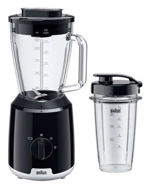 BRAUN HH - Standmixer 600W 1.5L Glasbeh. 2St. IceCr SmoothCr.1Becher sw