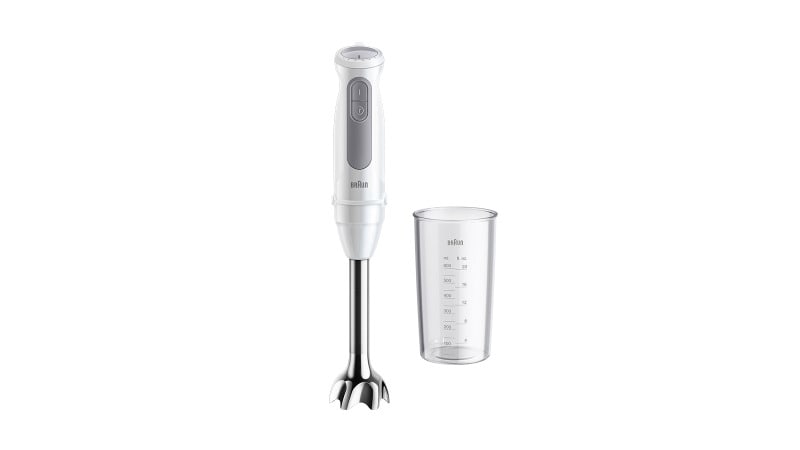 BRAUN HH - Stabmixer 1000W 21St.+Turbo Metallfuß 600ml Mixbecher ws-gr