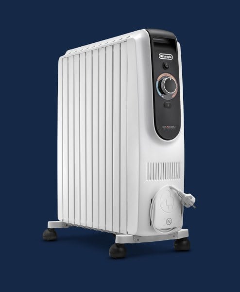 DELONGHI - Ölradiator 1100/1400/2500 10Rippen bis 75m³ ws-sw