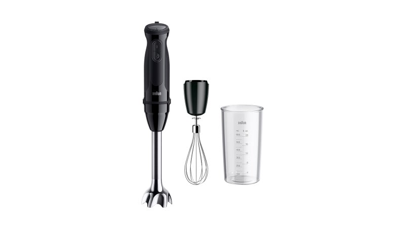 BRAUN HH - Stabmixer 1000W 21St.+Turbo Metallfuß 600ml Mixb. Schneeb. sw
