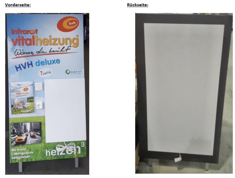 VITALHEIZUNG - Aluständer bestückt HVH 600 Victory HVH 145 Exclusive Thermostat
