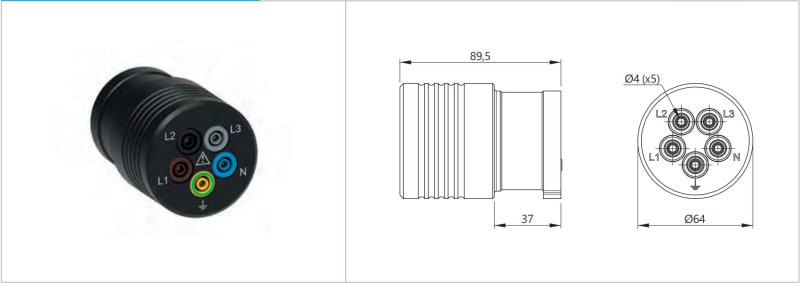 CHAUVIN ARNOUX - CEE-Adapter (16 A) 4 mm Buchsen