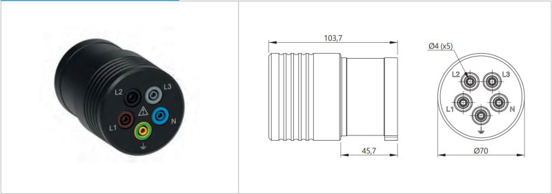 CHAUVIN ARNOUX - CEE-Adapter (32 A) 4 mm Buchsen