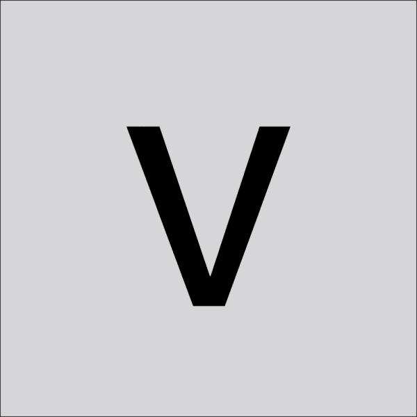 RZB - Buchstabe ''v'',100mm