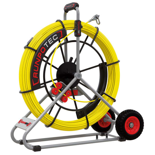RUNPOTEC - Glasfaserstab 60 m Ø 9 mm inkl. Stahlhaspel Ø 720 mm-fahrbar