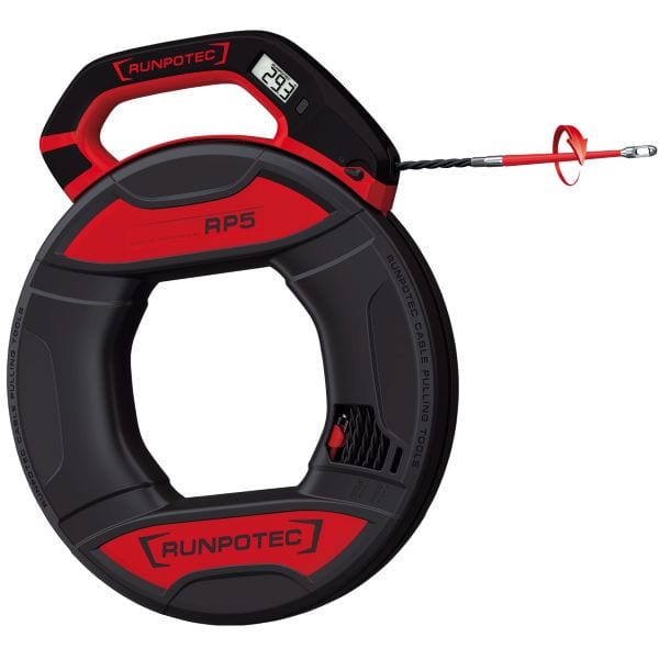 RUNPOTEC - Kabeleinziehgerät Runpo5 dig.Meterzähler mit Box 3fach verdrillt Ø5.5mm 30m
