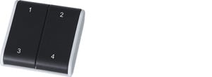 ELTAKO - Funk-Handsender batterie- und leitungslos mit Doppelwippe, alu/anthrazit-soft