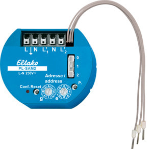 ELTAKO - Powerline-Jalousieaktor UP 53x43mm, 2 Sens.eing.m.int.Klspg.
