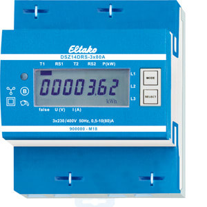 ELTAKO - RS485-Bus-Drehstromzähler mit Display, 3x80A, MID geeicht