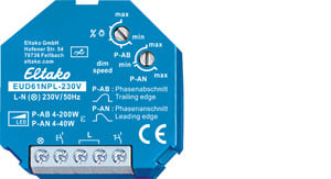ELTAKO - Universal-Dimmschalter, ohne N-Anschluss speziell für LED, Power MOSFET bis 200W