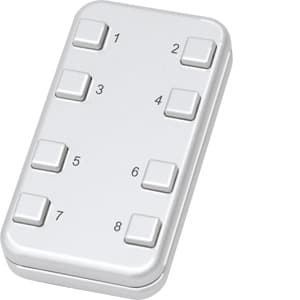 ELTAKO - Funk-Minihandsender reinweiß glänzend, lasergraviert 1+2+3+4+5+6+7+8