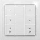 ELTAKO - Funk-6-Kanal-Taster in E-Design55 als Keypad, polarweiß glänzend