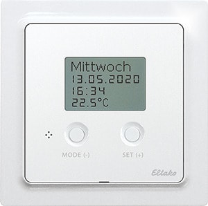 ELTAKO - Funk-Temperaturregler Air+Floor im E-Design55, polarweiß glänzend