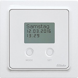 ELTAKO - Funk-Schaltuhr mit Display im E-Design55, reinweiß glänzend