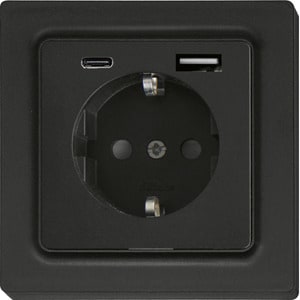 ELTAKO - Schutzkontakt-Steckdose im E-Design55 mit USB-A und USB-C, anthrazit matt