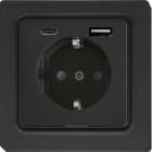 ELTAKO - Schutzkontakt-Steckdose im E-Design55 mit USB-A und USB-C, anthrazit matt