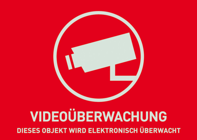 ABUS - Warnaufkleber Videoüberwachung (ohne ABUS Logo) 74 x 52,5 mm