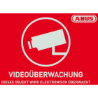 ABUS - Warnaufkleber Videoüberwachung mit ABUS Logo 74 x 52,5 mm