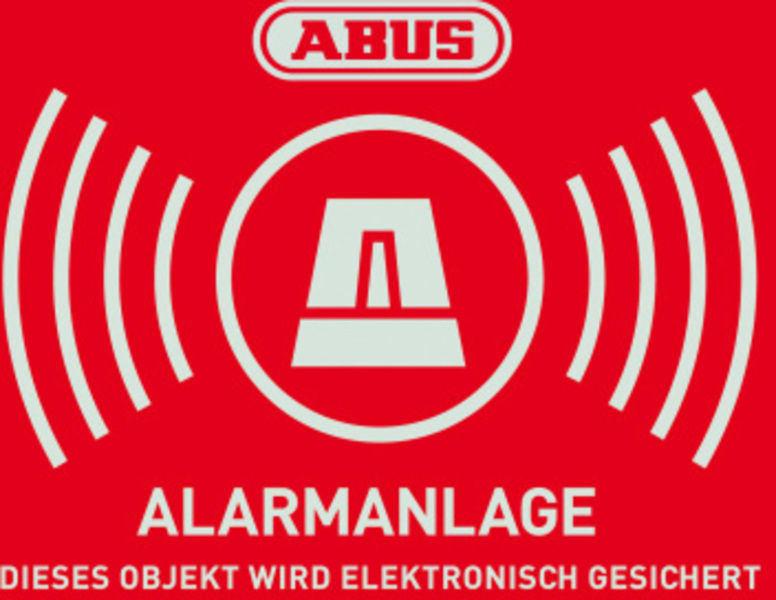ABUS - Warnaufkleber Alarm mit ABUS Logo 74 x 52,5 mm (1 Stück)