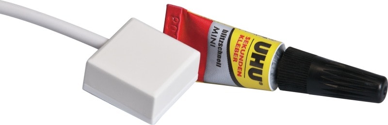 ABUS - Potentialfreier Glasbruchmelder mit Kleber (weiß)