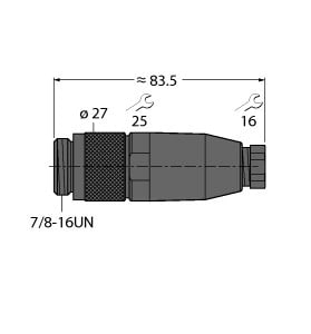 TURCK - 7/8'' Rundsteckverbinder, Konfektionierbarer Stecker, gerade