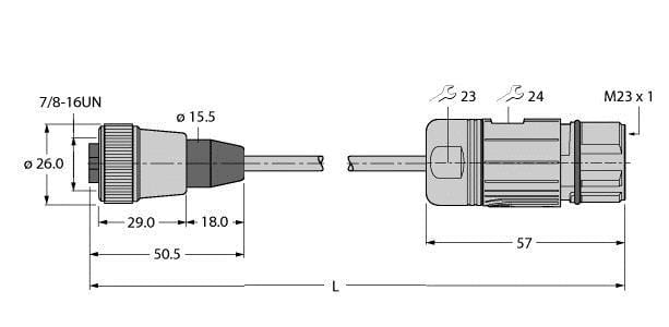 TURCK - PUR-Kabelmantel, 5-polig