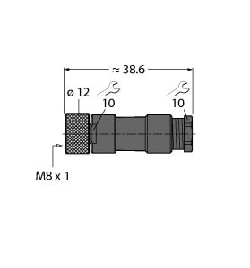TURCK - M8 x 1 / Ø 8 mm Rundsteckverbinder, Konfektionierbare Kupplu