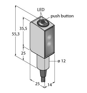 TURCK - Opto-Sensor, Reflexionslichttaster mit einstellbarer Hinterg