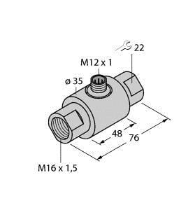 TURCK - Strömungsüberwachung, Inline-Sensor ohne integrierte Auswert