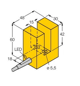 TURCK - Induktiver Sensor, schlitzförmig, Standard, KEMA 02 ATEX 109