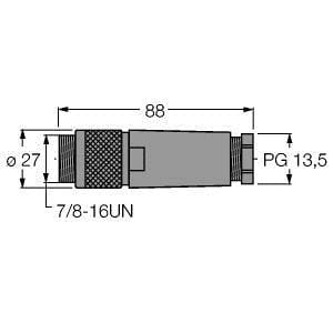 TURCK - 7/8'' Rundsteckverbinder, Konfektionierbarer Stecker, gerade