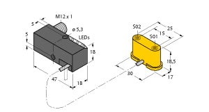 TURCK - Induktiver Sensor, Abfrageset für die Spanntechnik, Standard