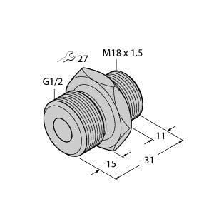 TURCK - Zubehör, Einschraubadapter, für Strömungssensoren F(T)CST