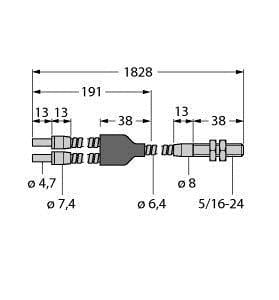 TURCK - Glas-Lichtleiter, Gabelleiter