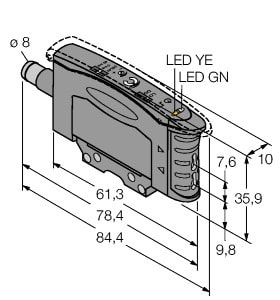 TURCK - Opto-Sensor, Lichtleiter-Sensor für Kunststofflichtleiter