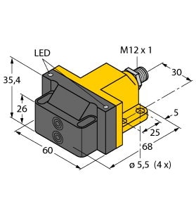 TURCK - Induktiver Sensor, Doppelsensor für Schwenkantriebe, Standar