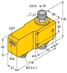 TURCK - Strömungsüberwachung, Inline-Sensor mit integrierter Auswert