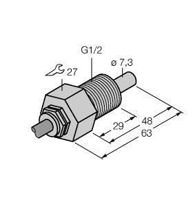 TURCK - Strömungsüberwachung, Eintauchsensor ohne integrierte Auswer
