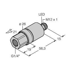 TURCK - Drucksensor, mit 2 Transistorschaltausgängen pnp/npn