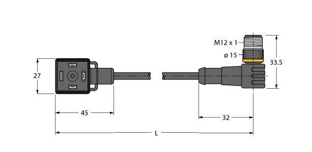 TURCK - Ventilsteckverbinder Bauform A, Verbindungsleitung