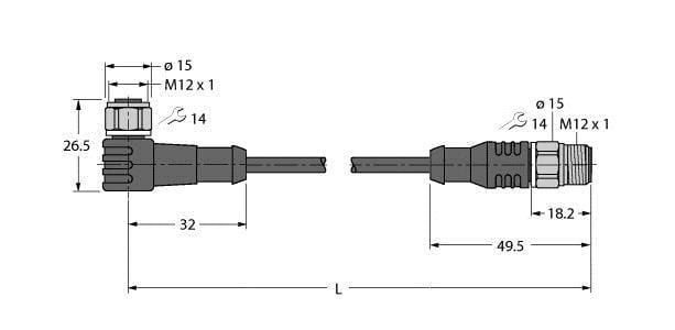TURCK - Aktuator- und Sensorleitung / PP-EPDM, Verbindungsleitung
