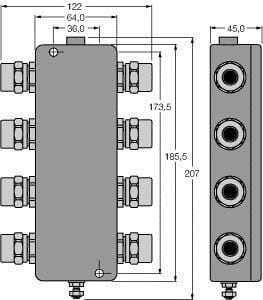 TURCK - PROFIBUS-PA, IP67-Verteilerbaustein, sechskanalig, PTB 03 AT