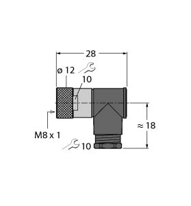 TURCK - M8 x 1 / Ø 8 mm Rundsteckverbinder, Konfektionierbare Kupplu