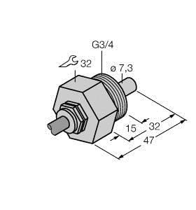 TURCK - Strömungsüberwachung, Eintauchsensor ohne integrierte Auswer