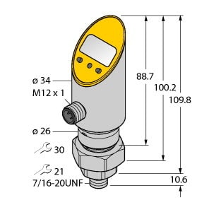 TURCK - Drucksensor (verdrehbar), mit 2 Transistorschaltausgängen pn