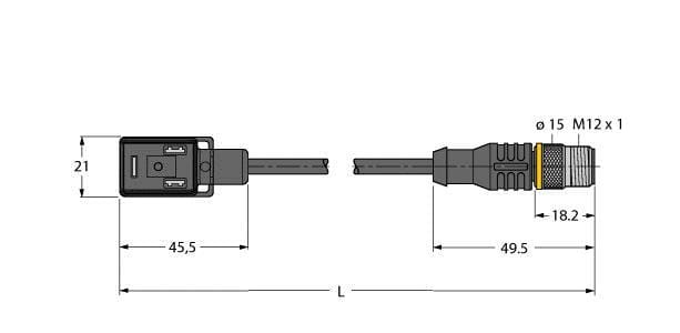 TURCK - Ventilsteckverbinder Bauform BI, Verbindungsleitung