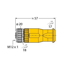 TURCK - M12 x 1 Rundsteckverbinder, Konfektionierbare Kupplung, gera