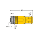 TURCK - M12 x 1 Rundsteckverbinder, Konfektionierbare Kupplung, gera